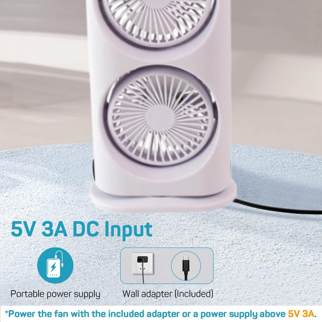 Arctic Twin Air Fan with Remote (1 Pc / With Remote / Plug and Play)